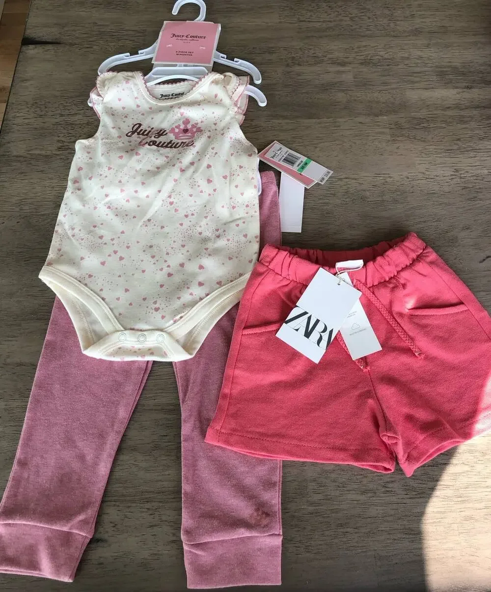 Juicy Couture and Zara Girls Pink and Cream Bundle - 18M